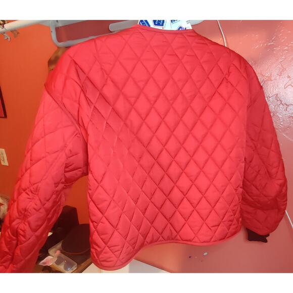 Air Jordan Essential Reversible Bomber Jacket Womens Small DH0655-010 Black Red - Picture 5 of 7